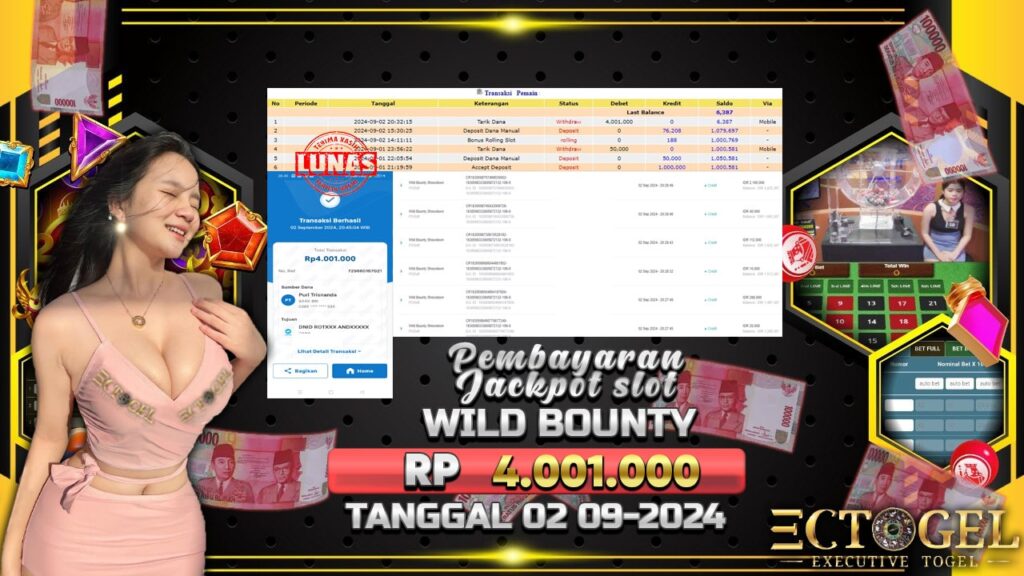 BUKTI JACKPOT SLOT WILD BOUNTY TERPERCAYA DI INDONESIA TGL 02-09-2024